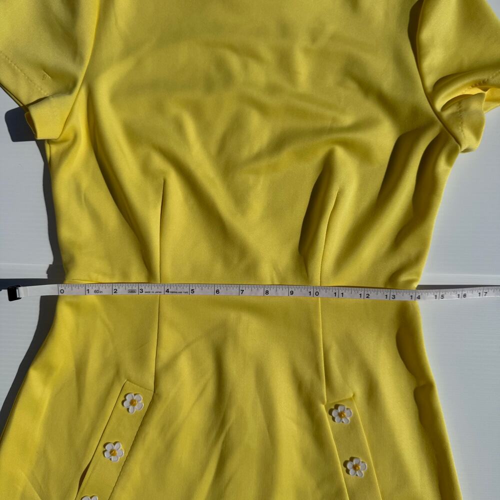 Betsey Johnson A-Line Mini Dress Yellow Women’s 4 Daisy 60s Retro Dopamine - Picture 8 of 16